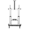 StarTech.com STNDMTV100 mobilais televizora statīvs, izturīgi TV ratiņi 60–100 collu displejiem (100 kg / 220 lb), regulējams augstums 1200–1700 mm, VESA no 200x200 līdz 1000x600, ar plauktu, melns / sudrabains