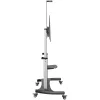 StarTech.com STNDMTV100 mobilais televizora statīvs, izturīgi TV ratiņi 60–100 collu displejiem (100 kg / 220 lb), regulējams augstums 1200–1700 mm, VESA no 200x200 līdz 1000x600, ar plauktu, melns / sudrabains