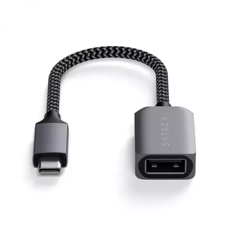 USB kabelis Satechi ST-UCATCM USB-C uz USB-A, USB 3.2 Gen 1 (5 Gbps), pelēks