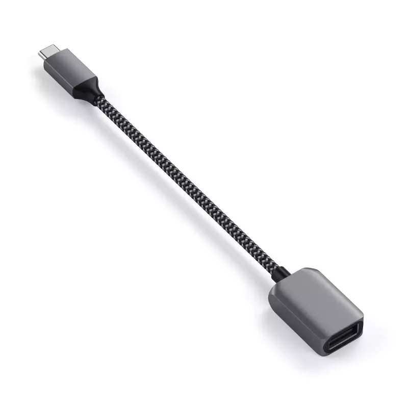 USB kabelis Satechi ST-UCATCM USB-C uz USB-A, USB 3.2 Gen 1 (5 Gbps), pelēks