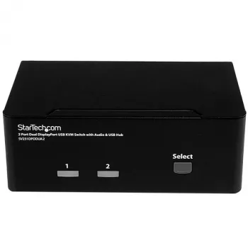 StarTech.com 2-Portu DisplayPort Divu Monitoru KVM Slēdzis - 4K 60Hz