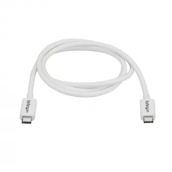 StarTech.com Thunderbolt 3 kabelis - 20 Gbps - 1 m - balts - saderīgs ar Thunderbolt, USB un DisplayPort