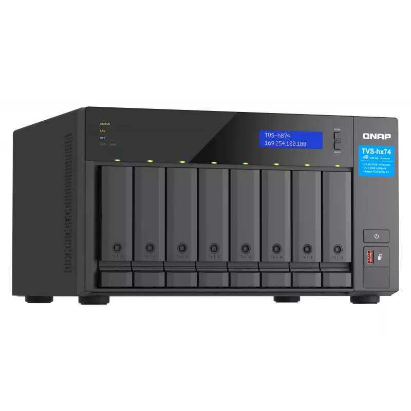QNAP TVS-h874 NAS Tornis Intel® Core™ i7 32 GB DDR4 0 TB QuTS hero Melns