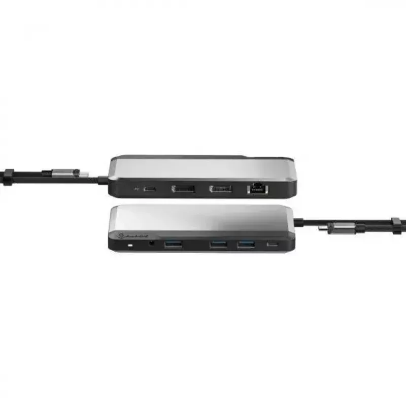 ALOGIC MX2 Lite DisplayPort Edition U1CAD-SGR USB-C dokošanas stacija diviem ekrāniem, 2x DisplayPort, 1GbE