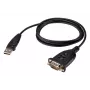 ATEN UC232AF USB-A uz RS-232 kabelis, melns, 1,2 m