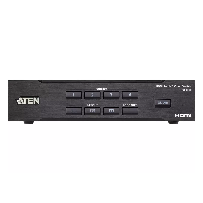 ATEN UC3430 CAMLIVE PRO 4K video pārslēdzējs ar 4 HDMI ieejām uz USB