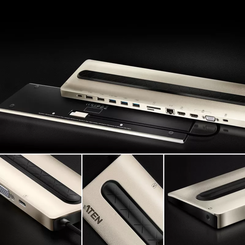 ATEN USB-C daudzportu dokstacija ar strāvas padevi