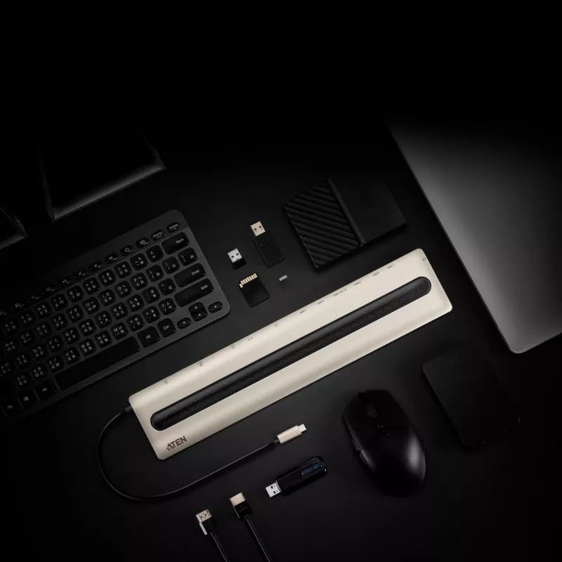 ATEN USB-C daudzportu dokstacija ar strāvas padevi