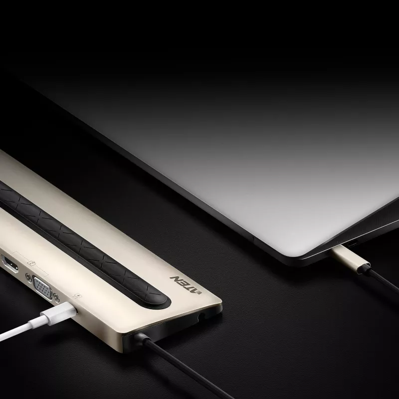 ATEN USB-C daudzportu dokstacija ar strāvas padevi