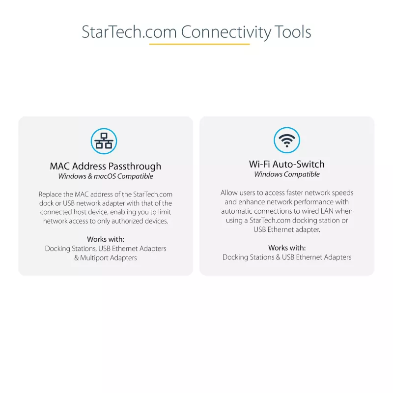 StarTech.com USB-C uz Gigabit Ethernet adapteris ar USB-A portu - Balts 1Gbps NIC USB 3.0/USB 3.1 Type-C tīkla adapteris - 1GbE USB-C RJ45/LAN TB3 saderīgs Windows MacBook Pro Chromebook