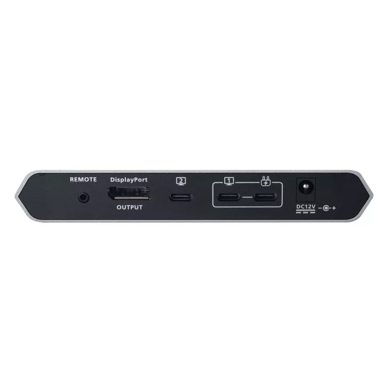 ATEN US3311 2-Port 4K DisplayPort USB-C KVM Slēdzis ar Dokstaciju un Strāvas Padevi