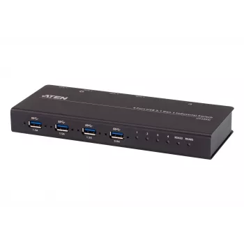 ATEN US3344I 4-portu USB 3.1 Gen1 rūpnieciskais slēdzis, 5 Gbit/s, melns, metāls