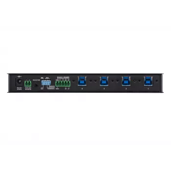 ATEN US3344I 4-portu USB 3.1 Gen1 rūpnieciskais slēdzis, 5 Gbit/s, melns, metāls