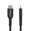 StarTech.com 13ft (4m) USB-C lādēšanas kabelis, uzlāde un sinhronizācija, 60W (3A) PD, USB 2.0 klēpjdatora lādētāja kabelis, TPE apvalks - Melns USB C lādēšanas vads