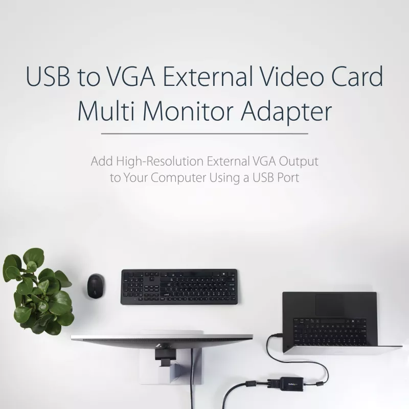 StarTech.com USB 2.0 uz VGA adapteris, USB uz VGA monitora pārveidotājs Windows, 1080p (bez atbalsta macOS/ChromeOS/Linux) - TAA