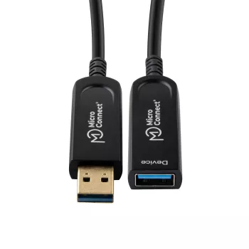 Microconnect USB3.0AAF20AOP aktīvais optiskais USB kabelis 20 m USB 3.2 Gen 1 USB A melns