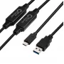 Microconnect USB3.1CA10AMP USB kabelis USB 3.2 Gen 1 (3.1 Gen 1) 10 m USB C uz USB A melns