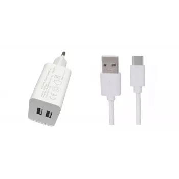 MicroConnect USB3.1CA1SETW sienas lādētājs viedtālruņiem, balts, 2×USB 2.0, iekštelpām