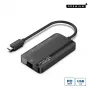 Microconnect USB3.1CCOM16 USB-C 4-in-1 dokstacija / portu replicētājs, pelēks