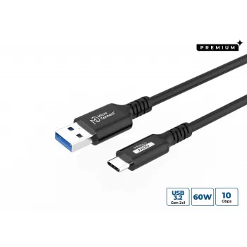 USB kabelis MicroConnect USB3.2AC15 1.5m USB-C uz USB-A 10 Gbit/s melns