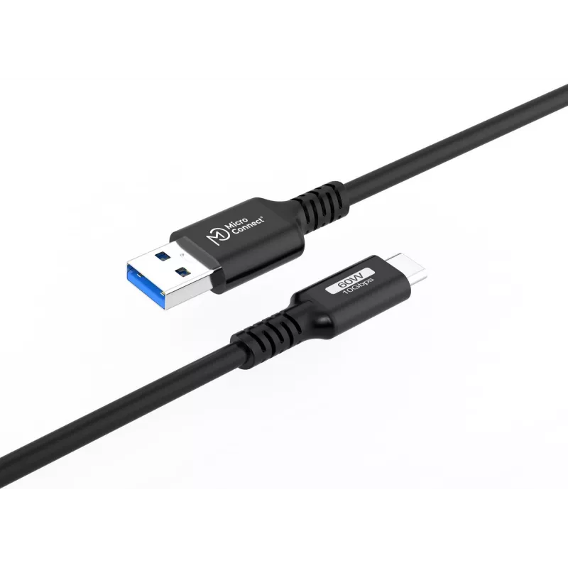 USB kabelis MicroConnect USB3.2AC15 1.5m USB-C uz USB-A 10 Gbit/s melns