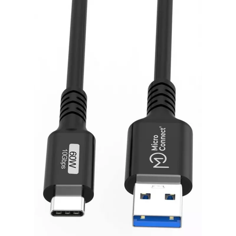 USB kabelis MicroConnect USB3.2AC15 1.5m USB-C uz USB-A 10 Gbit/s melns