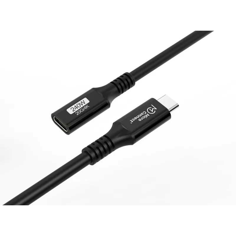 Microconnect USB3.2CC1.5EX USB-C kabelis USB4 Gen 2x2 1.5 m Melns