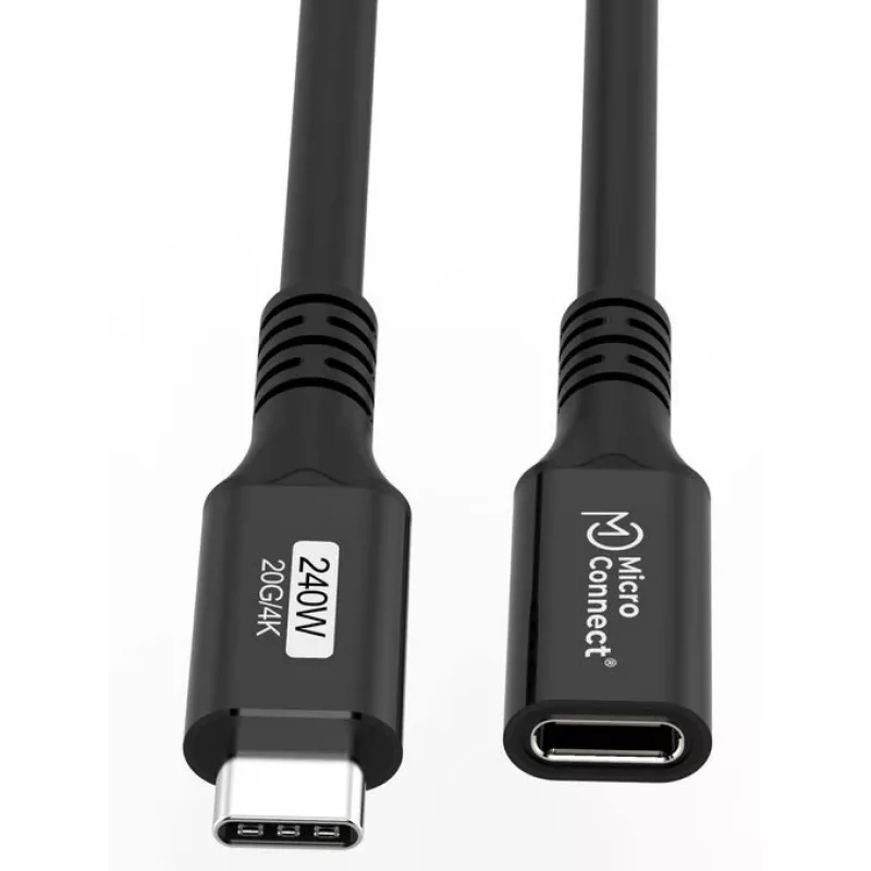 Microconnect USB3.2CC1.5EX USB-C kabelis USB4 Gen 2x2 1.5 m Melns