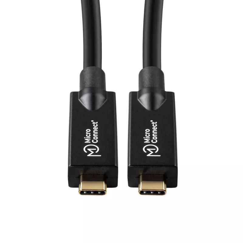 MicroConnect USB3.2CC10OP USB-C aktīvais optiskais kabelis 10 m, melns