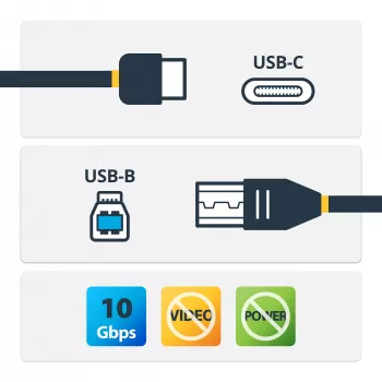 StarTech.com 1m USB-B uz USB-C kabelis, USB 10Gbps, datu kabelis, USB 3.2 Gen 2