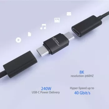 MicroConnect USB4-CC-240W USB kabelis 5 m USB-C Melns