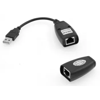 Microconnect USBEXT60M tīkla pagarinātājs - raidītājs un uztvērējs, melns