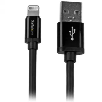 StarTech.com 2 m USB – Lightning kabelis – garais iPhone/iPad/iPod lādētāja kabelis – Lightning uz USB – Apple MFi sertificēts – Melns
