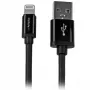 StarTech.com 2 m USB – Lightning kabelis – garais iPhone/iPad/iPod lādētāja kabelis – Lightning uz USB – Apple MFi sertificēts – Melns