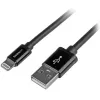 StarTech.com 2 m USB – Lightning kabelis – garais iPhone/iPad/iPod lādētāja kabelis – Lightning uz USB – Apple MFi sertificēts – Melns