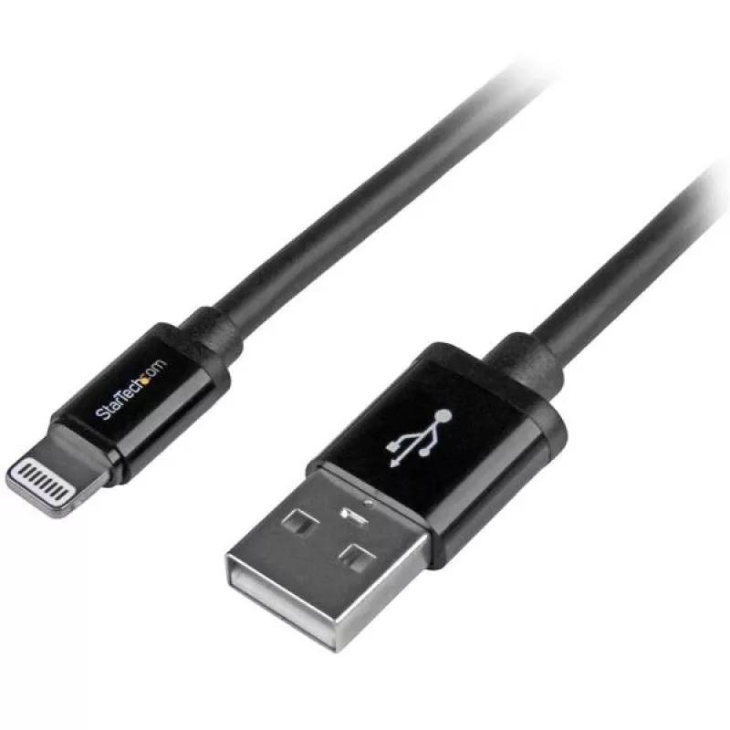 StarTech.com 2 m USB – Lightning kabelis – garais iPhone/iPad/iPod lādētāja kabelis – Lightning uz USB – Apple MFi sertificēts – Melns