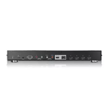 ATEN VS482 4 portu Dual View HDMI pārslēdzis, 4x HDMI ieeja / 2x HDMI izeja, 3D, ARC, RS-232, uzstādāms statīvā, līdz 1920 x 1200, metāla, melnā krāsā