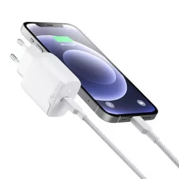 Sienas lādētājs ALOGIC WC1X20-EU viedtālruņiem 100-240V USB-C balts