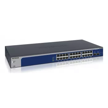NETGEAR XS724EM Pārvaldāms L2 10G slēdzis, 24 porti, 1U, zils/pelēks