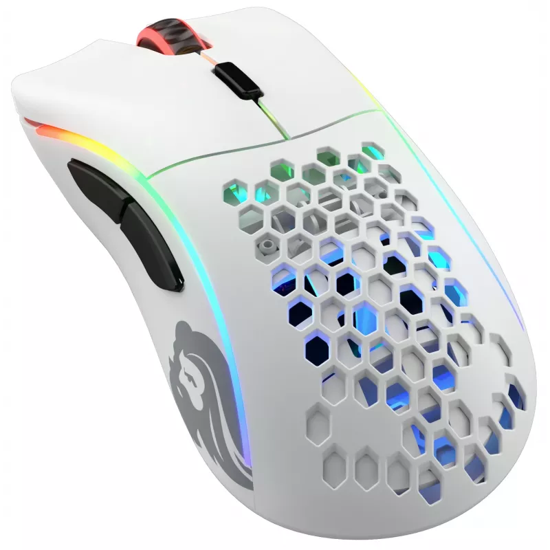 Glorious Gaming Glorious Model D Wireless - Matēti balts, labā roka, RF bezvadu, 19000 DPI, Balts