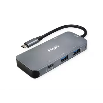 ROLINE USB Type-C Hub 12.02.1121 HDMI RJ-45 USB 3.2 Gen 2 Pelēks