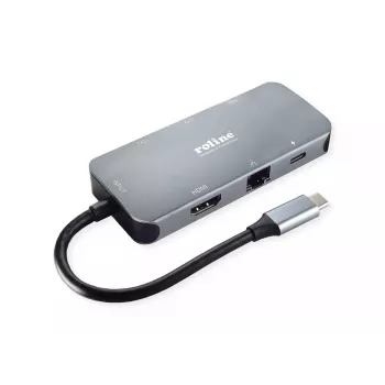 ROLINE USB Type-C Hub 12.02.1121 HDMI RJ-45 USB 3.2 Gen 2 Pelēks