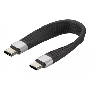 Techly ICOC-USBC-FL-U4 USB kabelis USB4 Gen 2x2 0.124 m Melns