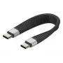 Techly ICOC-USBC-FL-U4 USB4 Gen3 USB-C uz USB-C elastīgs plakans kabelis, 0,124 m