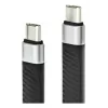Techly ICOC-USBC-FL-U4 USB4 Gen3 USB-C uz USB-C elastīgs plakans kabelis, 0,124 m