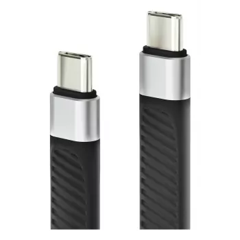 Techly ICOC-USBC-FL-U4 USB kabelis USB4 Gen 2x2 0.124 m Melns