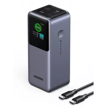 Ugreen 20000mAh 130W ātrās uzlādes Powerbank pelēks