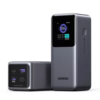Ugreen 20000mAh 130W ātrās uzlādes Powerbank pelēks