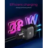 Sienas lādētājs ICY BOX 2-portu USB Power Delivery ātrai uzlādei Melns