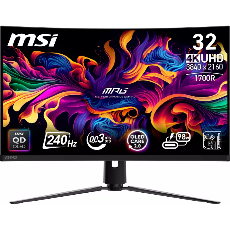 MSI MPG 321CURX QD-OLED dators 31,5 collu 4K UltraHD monitors